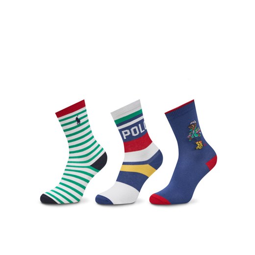 Polo Ralph Lauren Zestaw 3 par wysokich skarpet dziecięcych 444969088001 Kolorowy ze sklepu MODIVO w kategorii Skarpetki dziecięce - zdjęcie 182611647