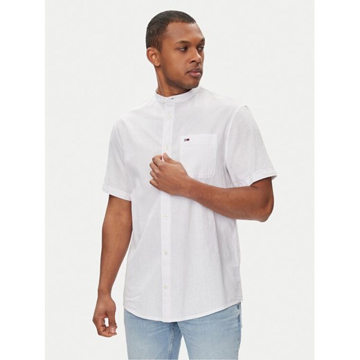 Tommy Jeans Koszula Mao DM0DM18965 Biały Regular Fit ze sklepu MODIVO w kategorii Koszule męskie - zdjęcie 182611676