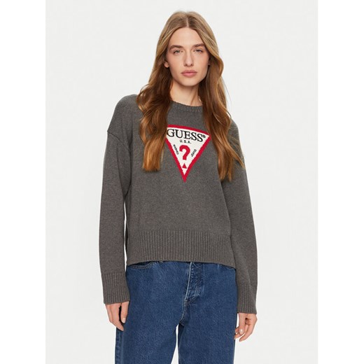 Guess Jeans Sweter W4BR12 Z3HM1 Szary Regular Fit ze sklepu MODIVO w kategorii Swetry damskie - zdjęcie 182611798