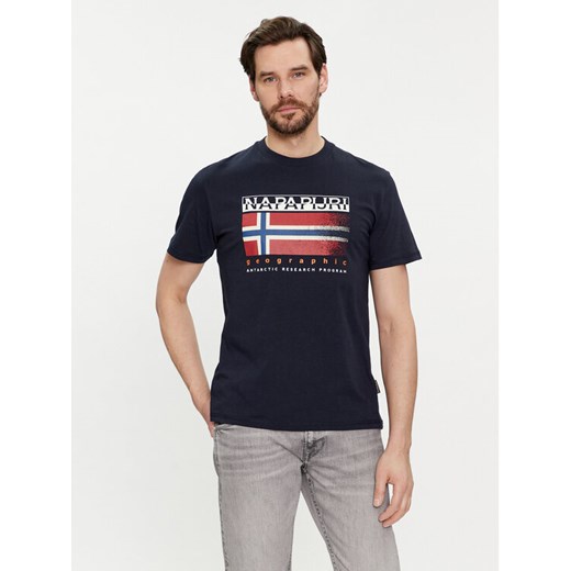 Napapijri T-Shirt S-Kreis NP0A4HQR Granatowy Regular Fit ze sklepu MODIVO w kategorii T-shirty męskie - zdjęcie 182611939