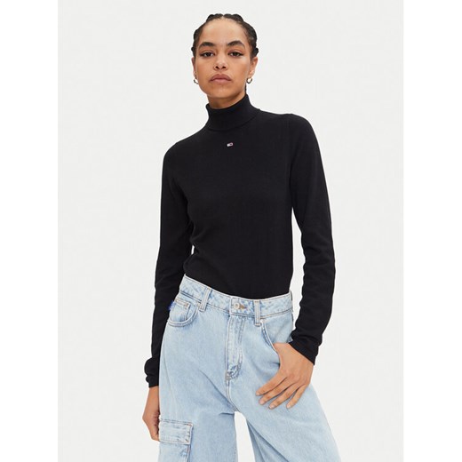 Tommy Jeans Golf Essential DW0DW19686 Czarny Regular Fit ze sklepu MODIVO w kategorii Swetry damskie - zdjęcie 182612179