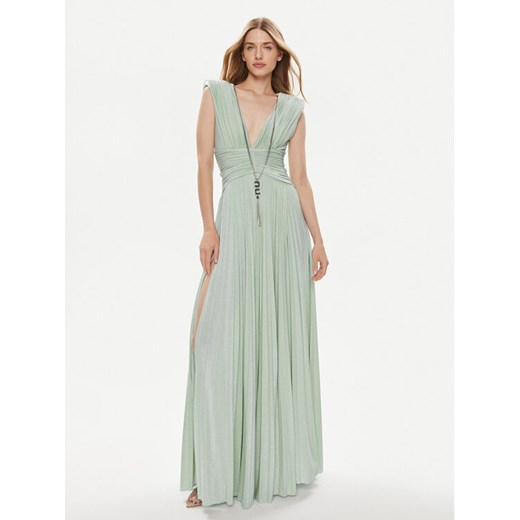 Elisabetta Franchi Sukienka wieczorowa AB-563-41E3-5754 Zielony Regular Fit ze sklepu MODIVO w kategorii Sukienki - zdjęcie 182612208
