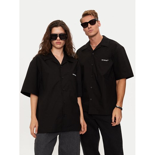 Off-White Koszula OMUY002S23FAB0011001 Czarny Regular Fit ze sklepu MODIVO w kategorii Koszule męskie - zdjęcie 182612299