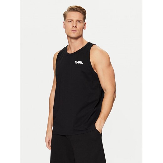 KARL LAGERFELD Tank top A1M46069 Czarny Regular Fit ze sklepu MODIVO w kategorii T-shirty męskie - zdjęcie 182612365
