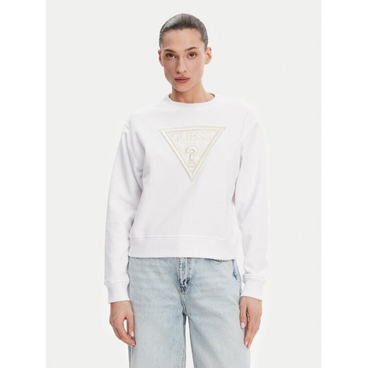 Guess Bluza W5GQ12KBKM0 Biały Regular Fit ze sklepu MODIVO w kategorii Bluzy damskie - zdjęcie 182612376