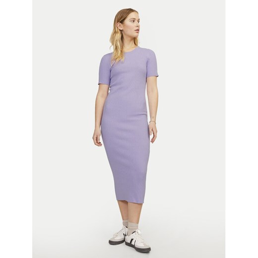 JJXX Sukienka dzianinowa Ellie 12254342 Fioletowy Slim Fit ze sklepu MODIVO w kategorii Sukienki - zdjęcie 182612397