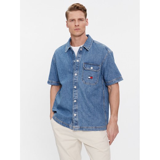 Tommy Jeans Koszula jeansowa DM0DM18957 Niebieski Regular Fit ze sklepu MODIVO w kategorii Koszule męskie - zdjęcie 182612419