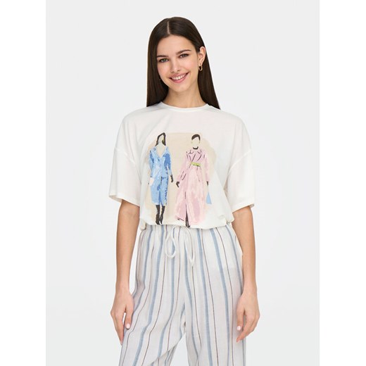 ONLY T-Shirt Melina 15342876 Biały Regular Fit ze sklepu MODIVO w kategorii Bluzki damskie - zdjęcie 182612428