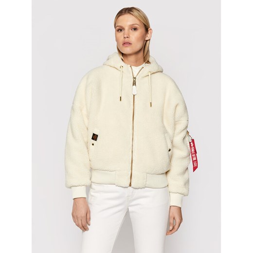 Alpha Industries Kurtka przejściowa Ma-1 Os Hooded Teddy 118002 Biały Regular Fit ze sklepu MODIVO w kategorii Kożuchy - zdjęcie 182612507