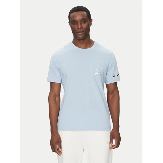 Champion T-Shirt 221038 Błękitny Regular Fit ze sklepu MODIVO w kategorii T-shirty męskie - zdjęcie 182612538
