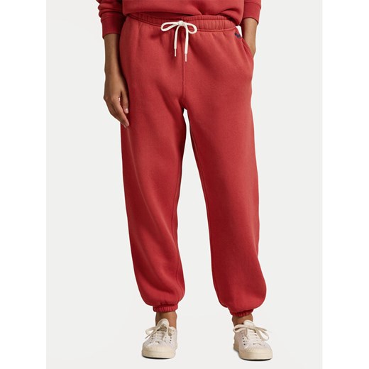 Polo Ralph Lauren Spodnie dresowe 211943009 Czerwony Regular Fit ze sklepu MODIVO w kategorii Spodnie damskie - zdjęcie 182612577