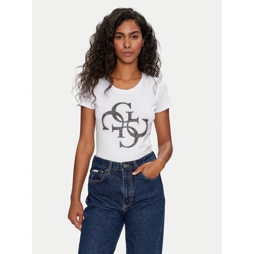 Guess T-Shirt W4YI37 J1314 Biały Regular Fit ze sklepu MODIVO w kategorii Bluzki damskie - zdjęcie 182612736