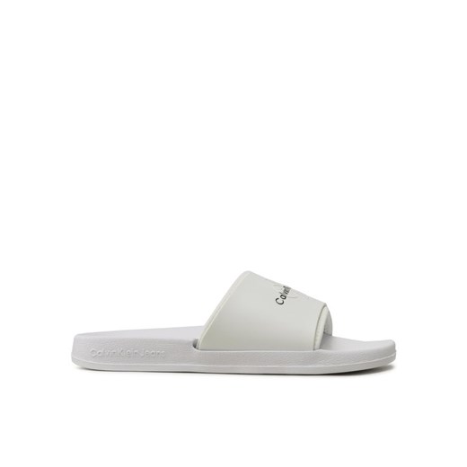 Calvin Klein Jeans Klapki Slide Monogram Tpu YM0YM00361 Biały ze sklepu MODIVO w kategorii Klapki męskie - zdjęcie 182612755