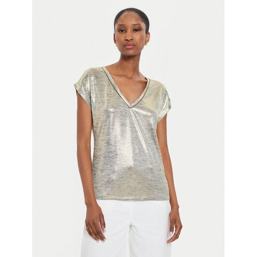 Morgan T-Shirt 242-DAYA1 Złoty Regular Fit ze sklepu MODIVO w kategorii Bluzki damskie - zdjęcie 182612829
