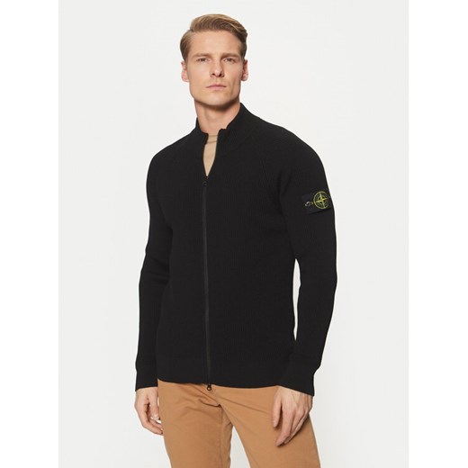 Stone Island Kardigan 8115519C2 Czarny Regular Fit ze sklepu MODIVO w kategorii Swetry męskie - zdjęcie 182613088
