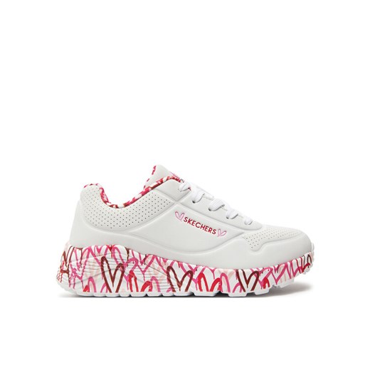 Skechers Sneakersy Uno Lite Lovely Luv 314976L/WRPK Biały ze sklepu MODIVO w kategorii Buty sportowe dziecięce - zdjęcie 182613116