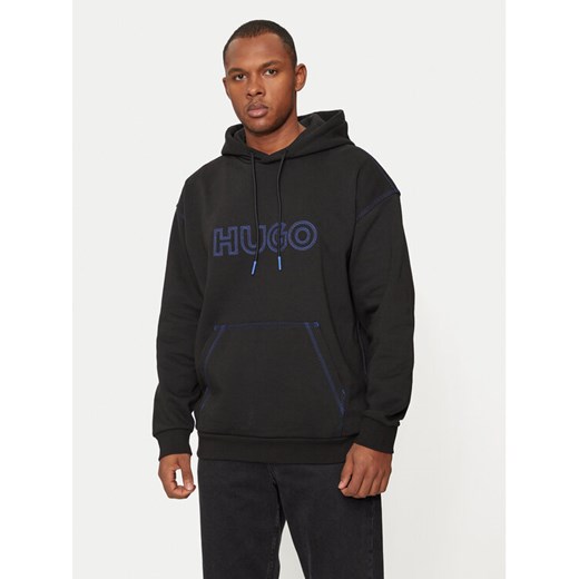 Hugo Bluza Nitlogohood 50521697 Czarny Regular Fit ze sklepu MODIVO w kategorii Bluzy męskie - zdjęcie 182613166