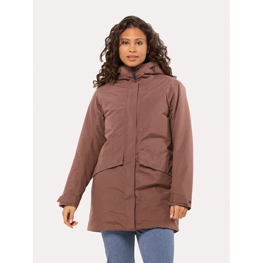 Jack Wolfskin Kurtka zimowa Tempelhof Coat 1116151 Bordowy Regular Fit ze sklepu MODIVO w kategorii Kurtki damskie - zdjęcie 182613269