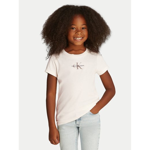 Calvin Klein Jeans Komplet 2 t-shirtów Monologo IG0IG02860 Kolorowy Slim Fit ze sklepu MODIVO w kategorii Bluzki dziewczęce - zdjęcie 182613318