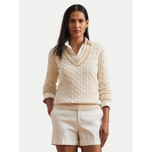 LAUREN RALPH LAUREN Sweter 200963658001 Écru Relaxed Fit ze sklepu MODIVO w kategorii Swetry damskie - zdjęcie 182613408