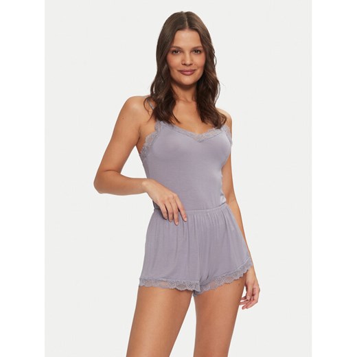 Hunkemöller Piżama 206601 Szary Regular Fit ze sklepu MODIVO w kategorii Piżamy damskie - zdjęcie 182613426