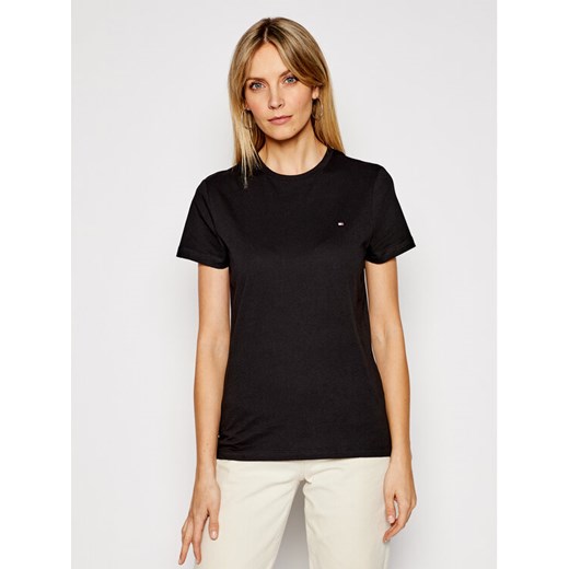 Tommy Hilfiger T-Shirt Heritage Crew WW0WW22043 Czarny Regular Fit ze sklepu MODIVO w kategorii Bluzki damskie - zdjęcie 182613507