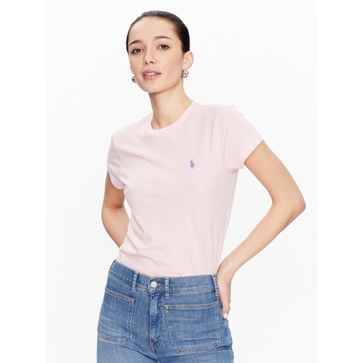 Polo Ralph Lauren T-Shirt 211898698004 Różowy Regular Fit ze sklepu MODIVO w kategorii Bluzki damskie - zdjęcie 182613687