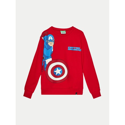 United Colors Of Benetton Bluza 3J68C10MK Czerwony Regular Fit ze sklepu MODIVO w kategorii Bluzy chłopięce - zdjęcie 182613696