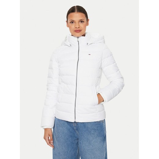 Tommy Jeans Kurtka zimowa Basic DW0DW18311 Biały Slim Fit ze sklepu MODIVO w kategorii Kurtki damskie - zdjęcie 182613708