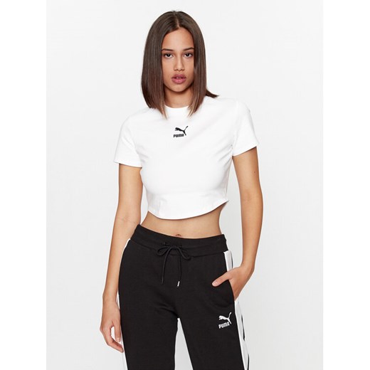 Puma T-Shirt Dare To 621435 Biały Slim Fit ze sklepu MODIVO w kategorii Bluzki damskie - zdjęcie 182613716
