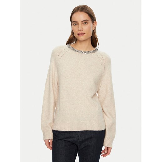 Morgan Sweter 242-MPERLE Beżowy Regular Fit ze sklepu MODIVO w kategorii Swetry damskie - zdjęcie 182613798