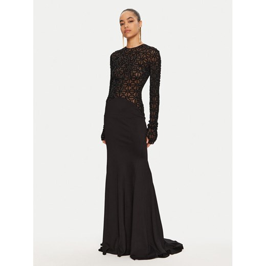Elisabetta Franchi Sukienka wieczorowa Red Carpet AB65947E2 Czarny Regular Fit ze sklepu MODIVO w kategorii Sukienki - zdjęcie 182613945