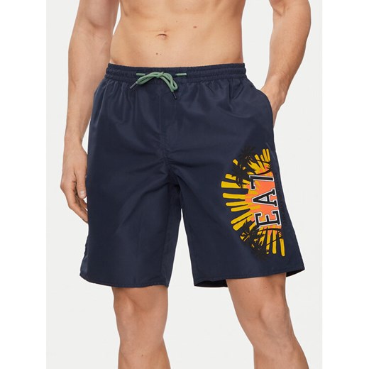 EA7 Emporio Armani Szorty kąpielowe 902047 4R751 06935 Granatowy Regular Fit ze sklepu MODIVO w kategorii Kąpielówki - zdjęcie 182614087