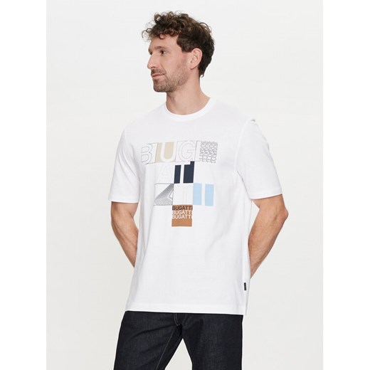 Bugatti T-Shirt 8350 55045A Biały Regular Fit ze sklepu MODIVO w kategorii T-shirty męskie - zdjęcie 182614117
