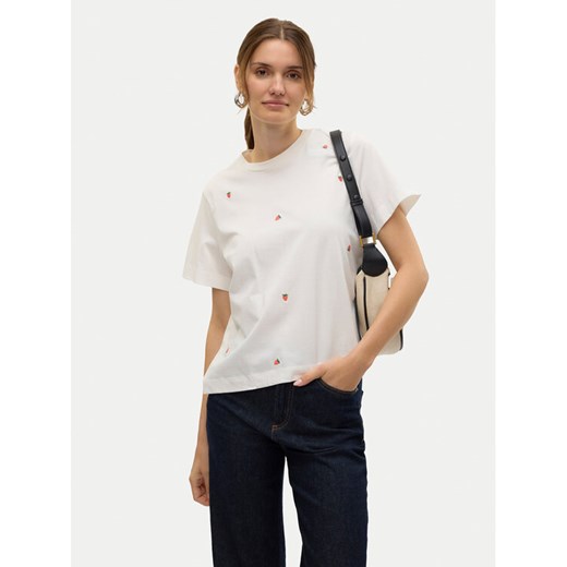 Vero Moda T-Shirt Solvei 10325318 Biały Regular Fit ze sklepu MODIVO w kategorii Bluzki damskie - zdjęcie 182614149