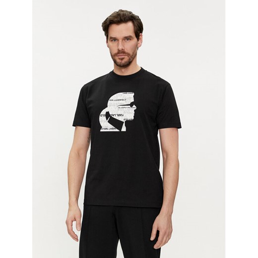 KARL LAGERFELD T-Shirt 755423 542241 Czarny Regular Fit ze sklepu MODIVO w kategorii T-shirty męskie - zdjęcie 182614266