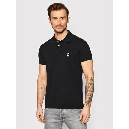 United Colors Of Benetton Polo 3089J3178 Czarny Slim Fit ze sklepu MODIVO w kategorii T-shirty męskie - zdjęcie 182614366