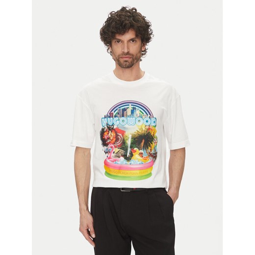 HUGO T-Shirt Duwood 50538512 Biały Relaxed Fit ze sklepu MODIVO w kategorii T-shirty męskie - zdjęcie 182614396