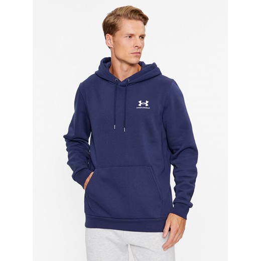 Under Armour Bluza Ua Essential Fleece Hoodie 1373880 Granatowy Loose Fit ze sklepu MODIVO w kategorii Bluzy męskie - zdjęcie 182614469