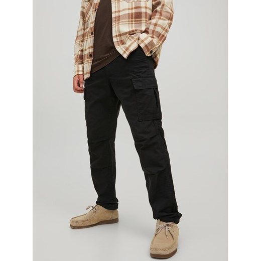 Jack&Jones Spodnie materiałowe Ace 12216664 Czarny Carrot Fit ze sklepu MODIVO w kategorii Spodnie męskie - zdjęcie 182614498
