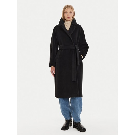 Marella Płaszcz wełniany Dede 2423016082 Czarny Regular Fit ze sklepu MODIVO w kategorii Płaszcze damskie - zdjęcie 182614505