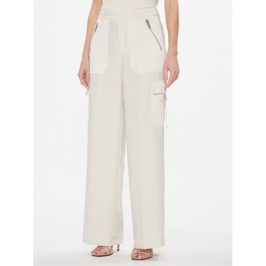 DKNY Spodnie materiałowe P3JKNV51 Khaki Straight Leg ze sklepu MODIVO w kategorii Spodnie damskie - zdjęcie 182614509