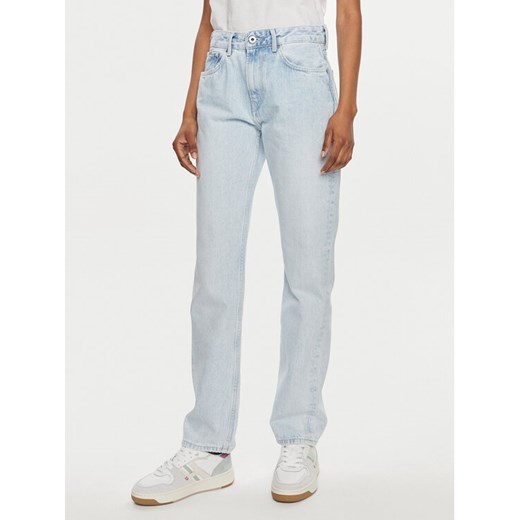Pepe Jeans Jeansy PL204592 Niebieski Straight Fit ze sklepu MODIVO w kategorii Jeansy damskie - zdjęcie 182614538