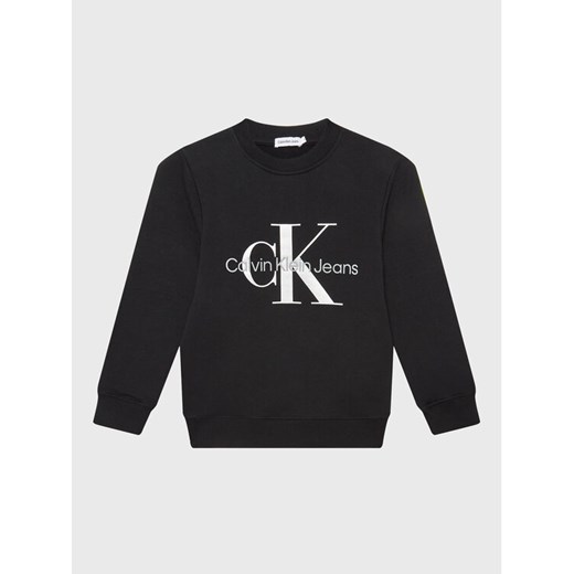 Calvin Klein Jeans Bluza Monogram Logo IU0IU00265 Czarny Regular Fit ze sklepu MODIVO w kategorii Bluzy chłopięce - zdjęcie 182614599