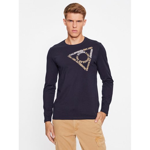 Guess Longsleeve M3BI14 I3Z14 Granatowy Slim Fit ze sklepu MODIVO w kategorii T-shirty męskie - zdjęcie 182614638