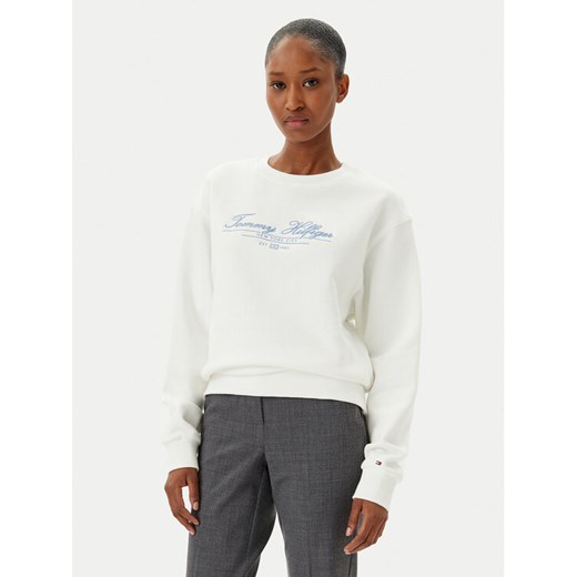 Tommy Hilfiger Bluza WW0WW45430 Écru Regular Fit ze sklepu MODIVO w kategorii Bluzy damskie - zdjęcie 182614658