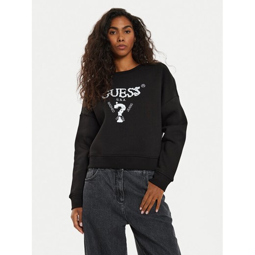 Guess Bluza V4BQ11 KCHX0 Czarny Regular Fit ze sklepu MODIVO w kategorii Bluzy damskie - zdjęcie 182614719
