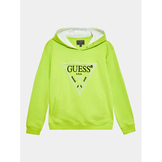 Guess Bluza L3YQ04 KAD73 Zielony Regular Fit ze sklepu MODIVO w kategorii Bluzy chłopięce - zdjęcie 182614729