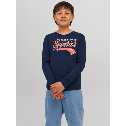 Jack&Jones Junior Bluzka 12237371 Granatowy Regular Fit ze sklepu MODIVO w kategorii T-shirty chłopięce - zdjęcie 182614805