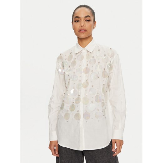 PINKO Koszula 102476 A1P1 Biały Regular Fit ze sklepu MODIVO w kategorii Koszule damskie - zdjęcie 182614837